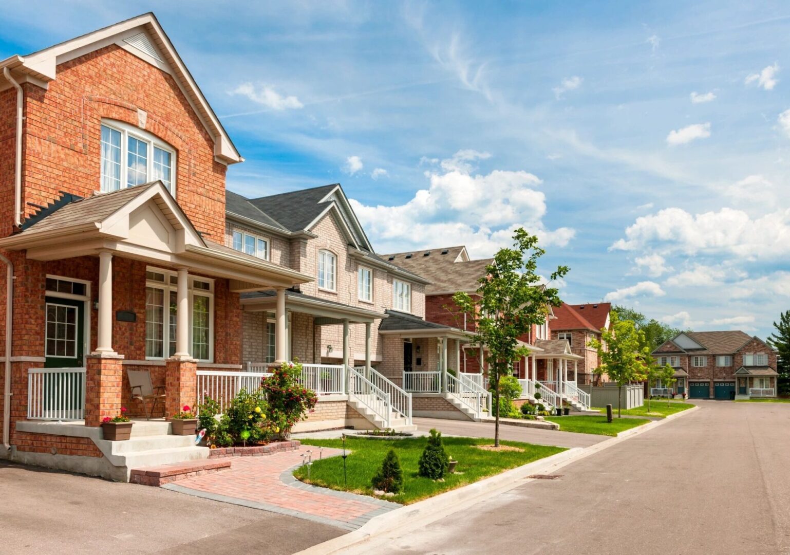 A row of brick houses